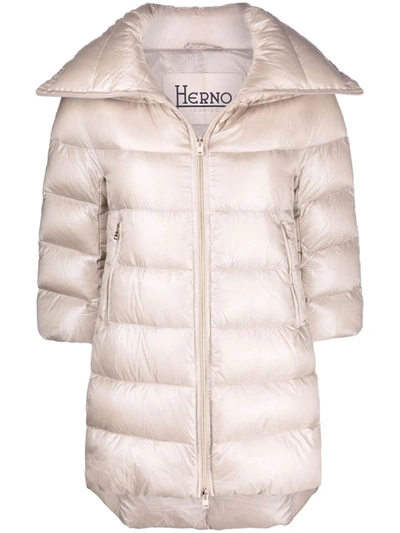 Herno Cleofe Cropped-sleeve Jacket In Pink