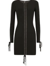 DOLCE & GABBANA EYELET-DETAIL MINIDRESS