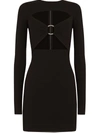 Dolce & Gabbana Ring-detail Cut-out Minidress In Schwarz