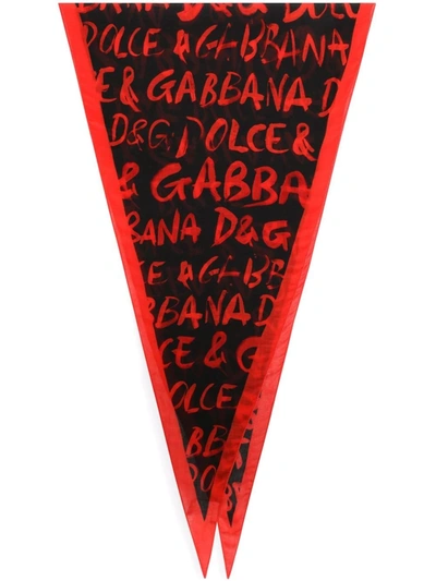 Dolce & Gabbana Logo-print Scarf In Schwarz