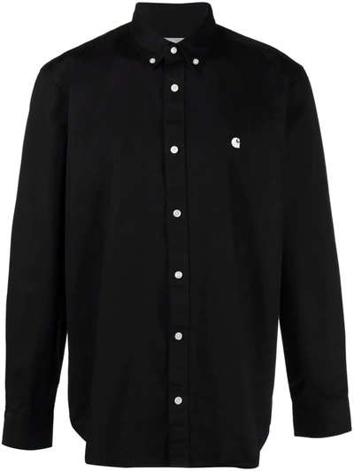 Carhartt Madison Embroidered-logo Shirt In Schwarz