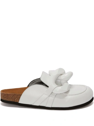 Jw Anderson J.w. Anderson Leather Chain Mules In White