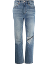 Re/done Distressed Detail Jeans In Blau