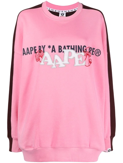 Aape By A Bathing Ape Graphic-print Cotton-blend Sweatshirt In Rosa
