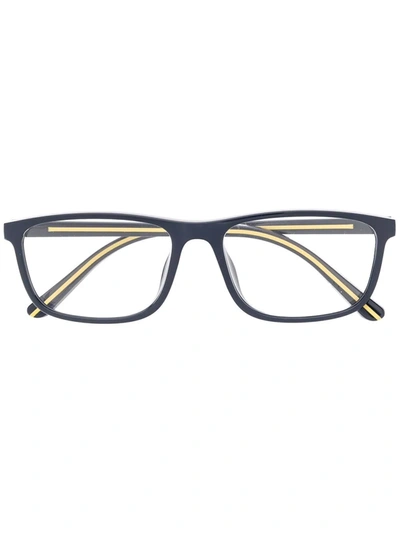 Polo Ralph Lauren Matte-effect Rectangle-frame Glasses In Blau