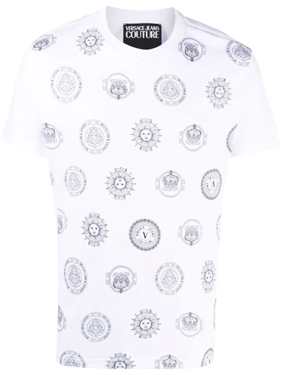 Versace Jeans Couture Medusa-print Cotton T-shirt In Weiss