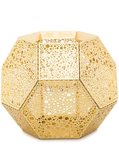 Tom Dixon Gold Tone Etch Tea Light Holder