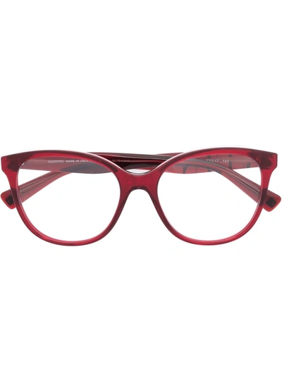 Valentino Garavani Va3014 Square-frame Glasses In Rot