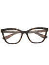 Dolce & Gabbana Tortoiseshell Square-frame Glasses In Braun