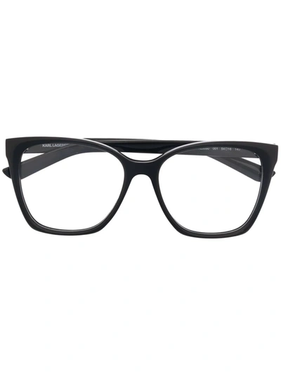 Karl Lagerfeld Square Frame Glasses In Schwarz