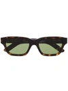 Retrosuperfuture Tortoiseshell-effect Rectangle-frame Sunglasses In Braun