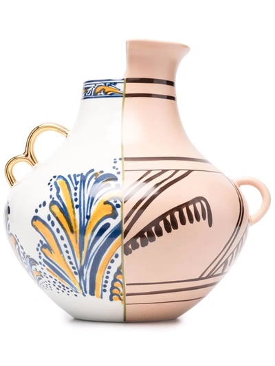 Seletti Nazca Hybrid Porcelain Vase In Weiss