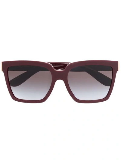 Dolce & Gabbana Gradient Oversized-frame Sunglasses In Rot