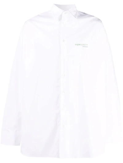 Raf Simons Embroidered-logo Shirt In Weiss