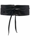 Furling By Giani Wide Self-tie Leather Belt In Schwarz