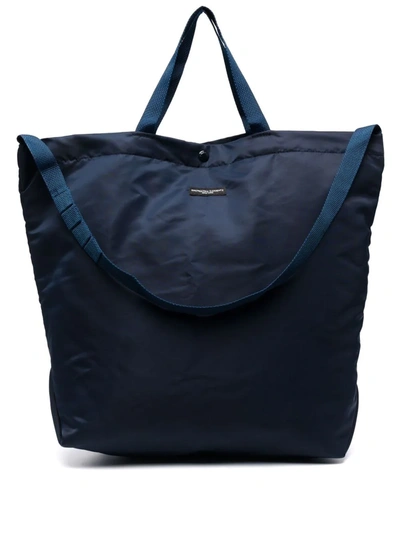 Engineered Garments Large Logo-patch Tote Bag In Blau