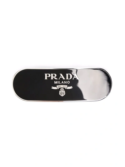 Prada Logo-plaque Hair Clip In Schwarz