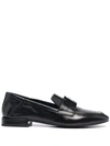 FURLA LOGO-PLAQUE LEATHER LOAFERS