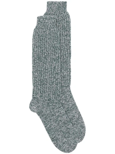 Bally Knitted Wool Socks In Green