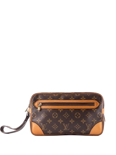 Pre-owned Louis Vuitton 1990s  Marly Dragonne Clutch In Brown