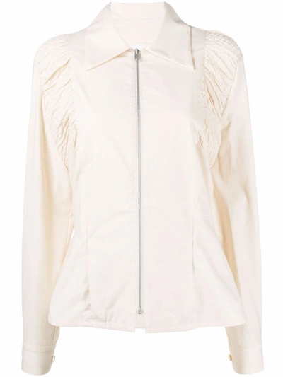 Maison Margiela Ruched-detail Shirt In Neutrals