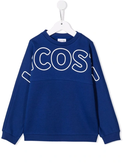 Lacoste Kids' Logo-print Sweatshirt In Blue