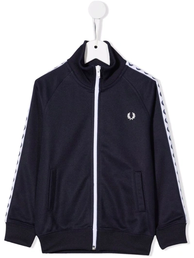 Fred Perry Kids' Logo-stripe Jacket In Blue