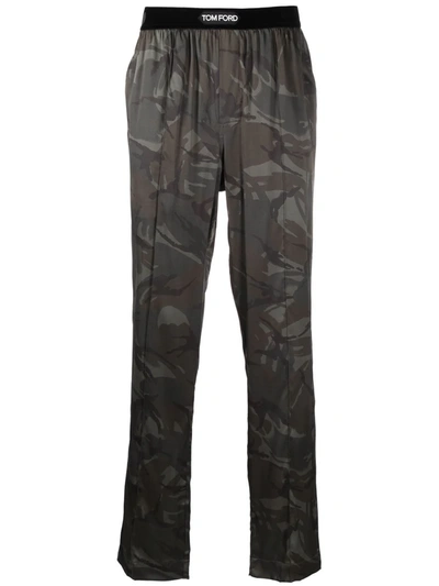 Tom Ford Camouflage-print Track Pants In Black