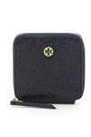 Tory Burch T Monogram Leather Bi-fold Wallet In Blue