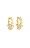 Vram 18k Yellow Gold Chona Mini Hoop Earrings With Diamonds In Gold