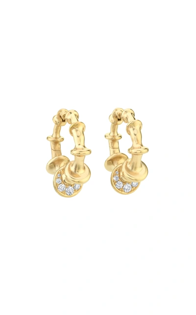 Vram 18k Yellow Gold Chona Mini Hoop Earrings With Diamonds