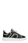 LES HOMMES SNEAKERS IN BLACK LEATHER,12415C