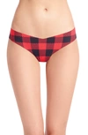 Commando Print Thong In Buffalo Check