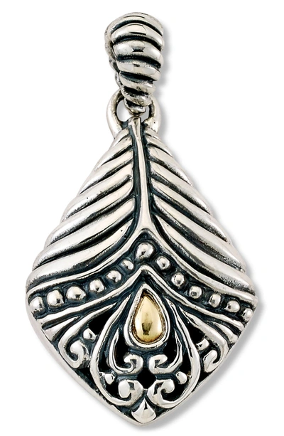 Samuel B. Stainless Steel 18k Gold Bali Design Pendant In Silver And Gold