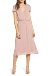 Wayf Blouson Dress In Blush