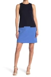 Eliza J Sleeveless Colorblock Shift Dress In Blu