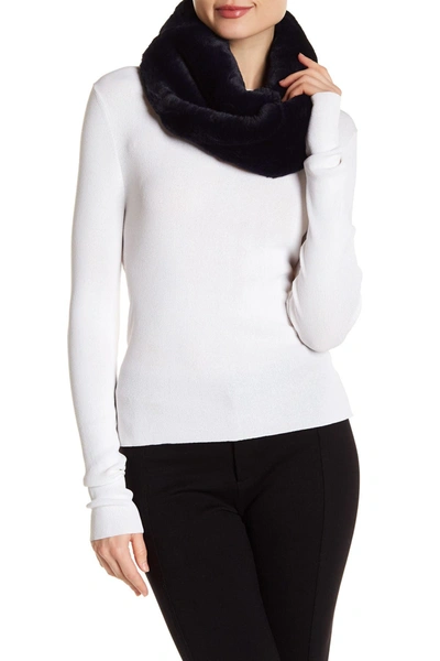 La Fiorentina Faux Fur Infinity Scarf In Navy