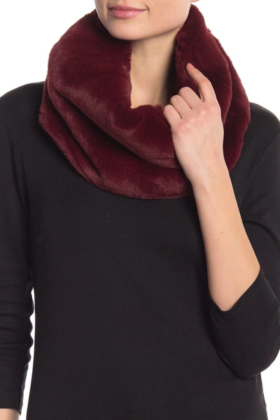 La Fiorentina Faux Fur Infinity Scarf In Burgundy