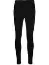 Valentino Logo-embroidered High-rise Leggings In Black