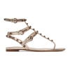 Valentino Rockstud Double Thong Sandals In S69 Skin