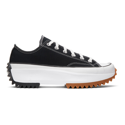 Converse Black Run Star Hike Low Sneakers In Black/white/gum