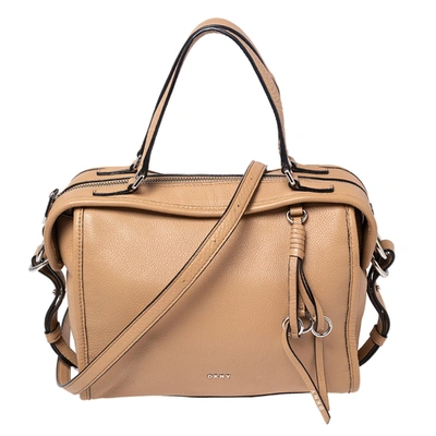 Pre-owned Dkny Beige Leather Medium Marcy Satchel