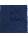 Ferragamo Oxford Blue Gancini Print Scarf In Blue