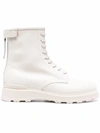 Woolrich Leather Ankle Lace-up Boots In White
