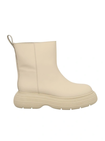 Gia Borghini Rubber Ankle Boots In Beige