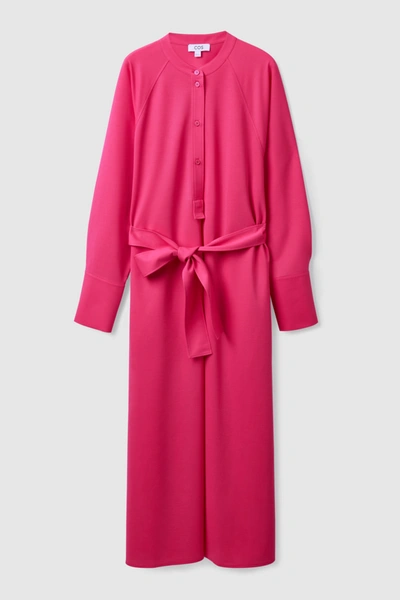 Cos Belted Midi Shirt Dress In Pink | ModeSens