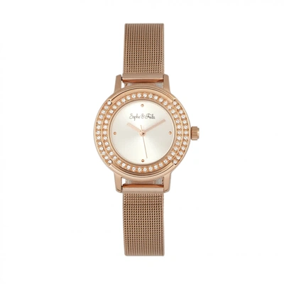 Sophie And Freda Cambridge Crystal Silver Dial Ladies Watch Sf4102 In Gold Tone / Rose / Rose Gold Tone / Silver