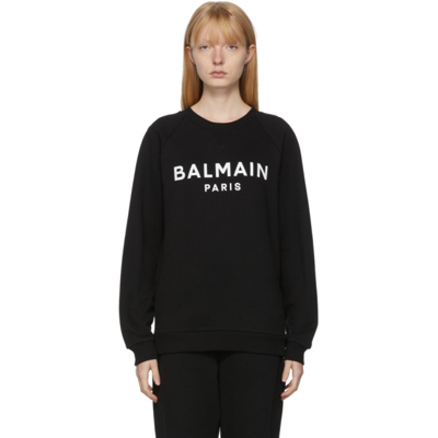 Balmain Black Print Logo Sweatshirt