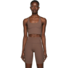 Girlfriend Collective Brown Paloma Sports Bra In Storm