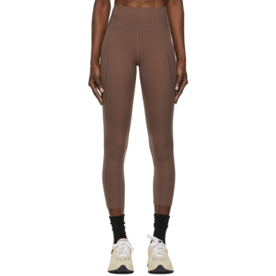 Girlfriend Collective Brown High-rise Compressive Leggings In Storm